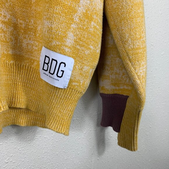 Urban Outfitters BDG Corrina Collared Knit Sweater Yellow Size Medium - Picture 2 of 8